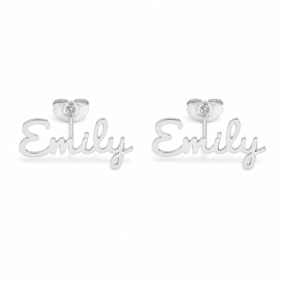 Customized Name Earrings in silver plating