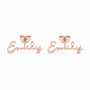 Customized Name Earrings in rose gold plating