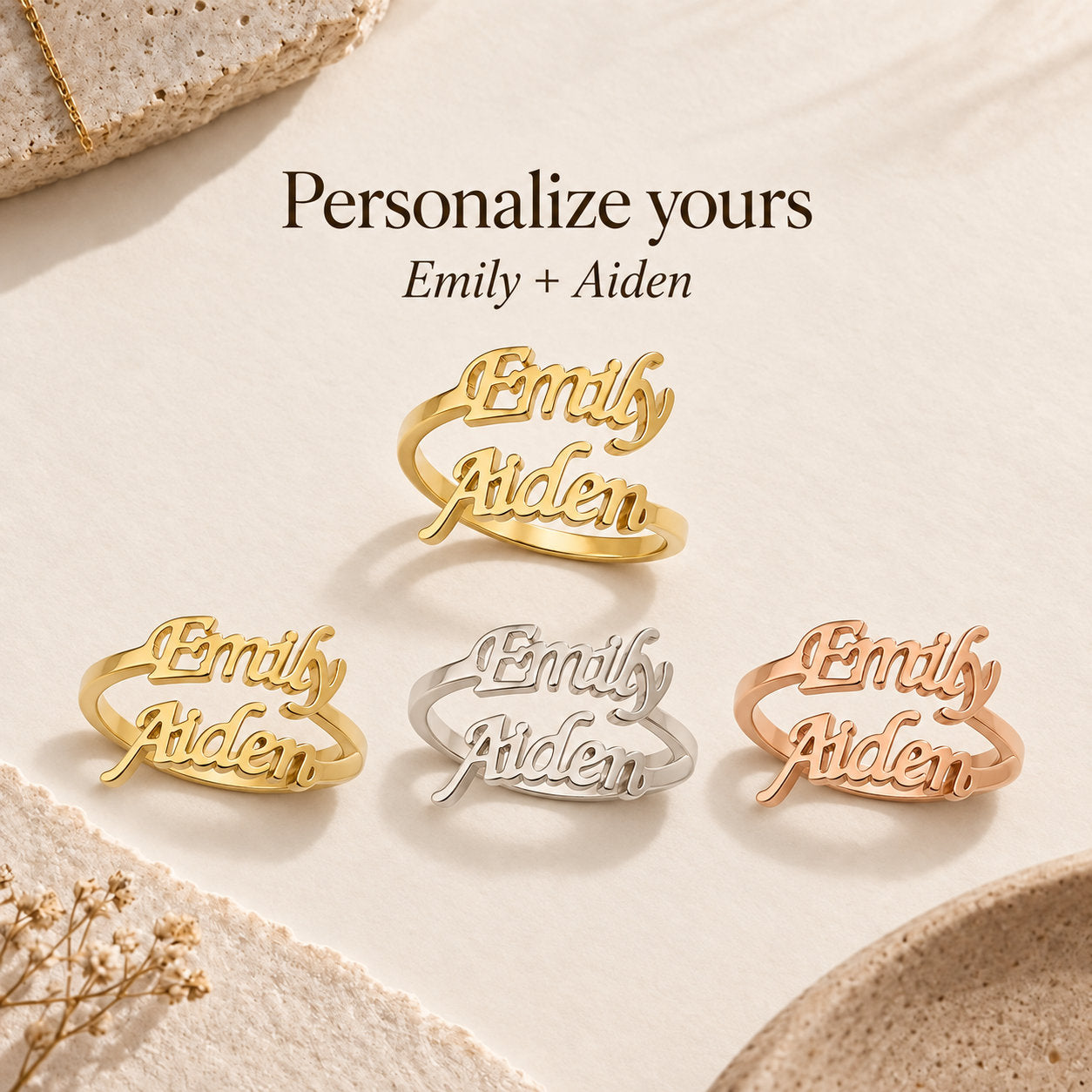 Customized Name Ring - personalize yours options