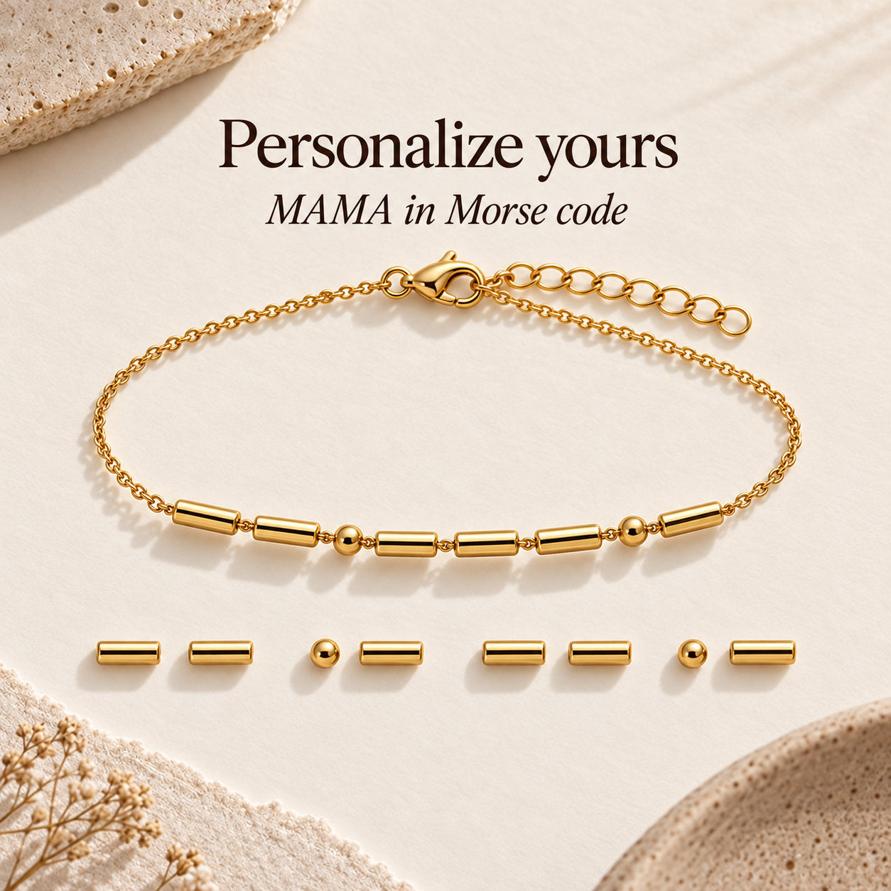 Morse Code Bracelet - personalize yours options