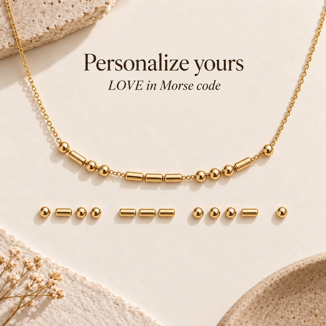 Morse Code Necklace - personalize yours options