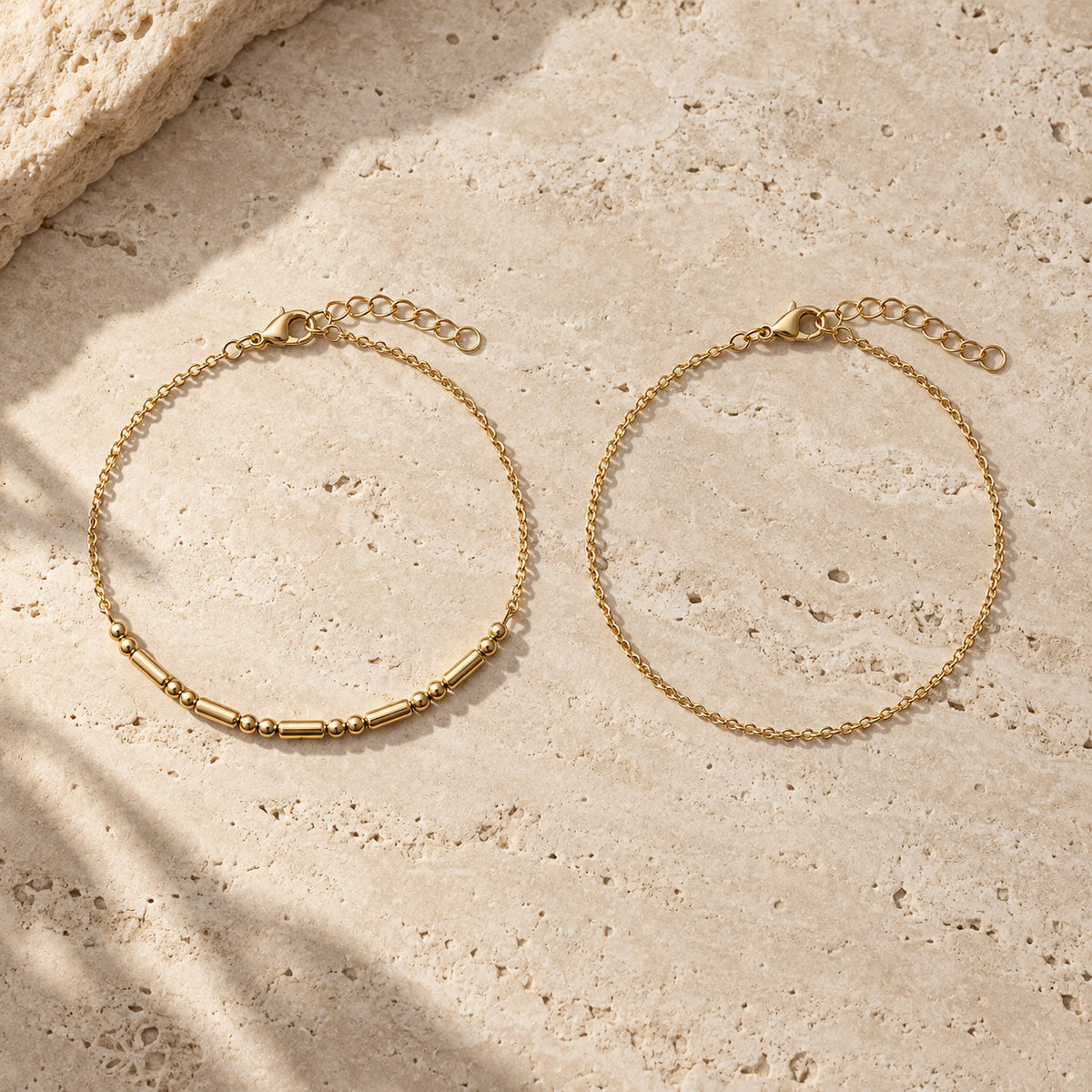 Morse Code Bracelets coiled together, each with a different personalized message