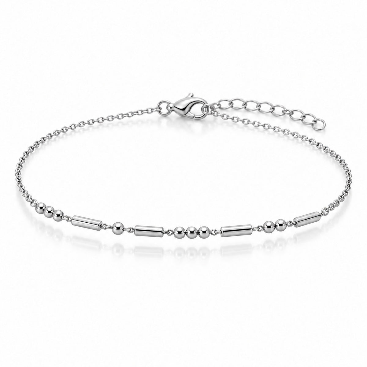 Morse Code Bracelet in silver plating