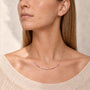 Morse Code Necklace worn close-up, side angle