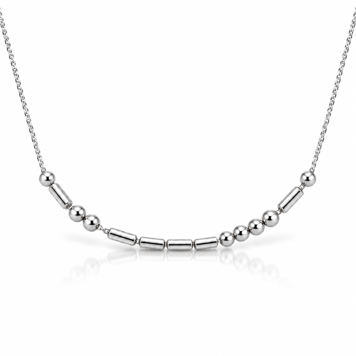 Morse Code Necklace in silver plating