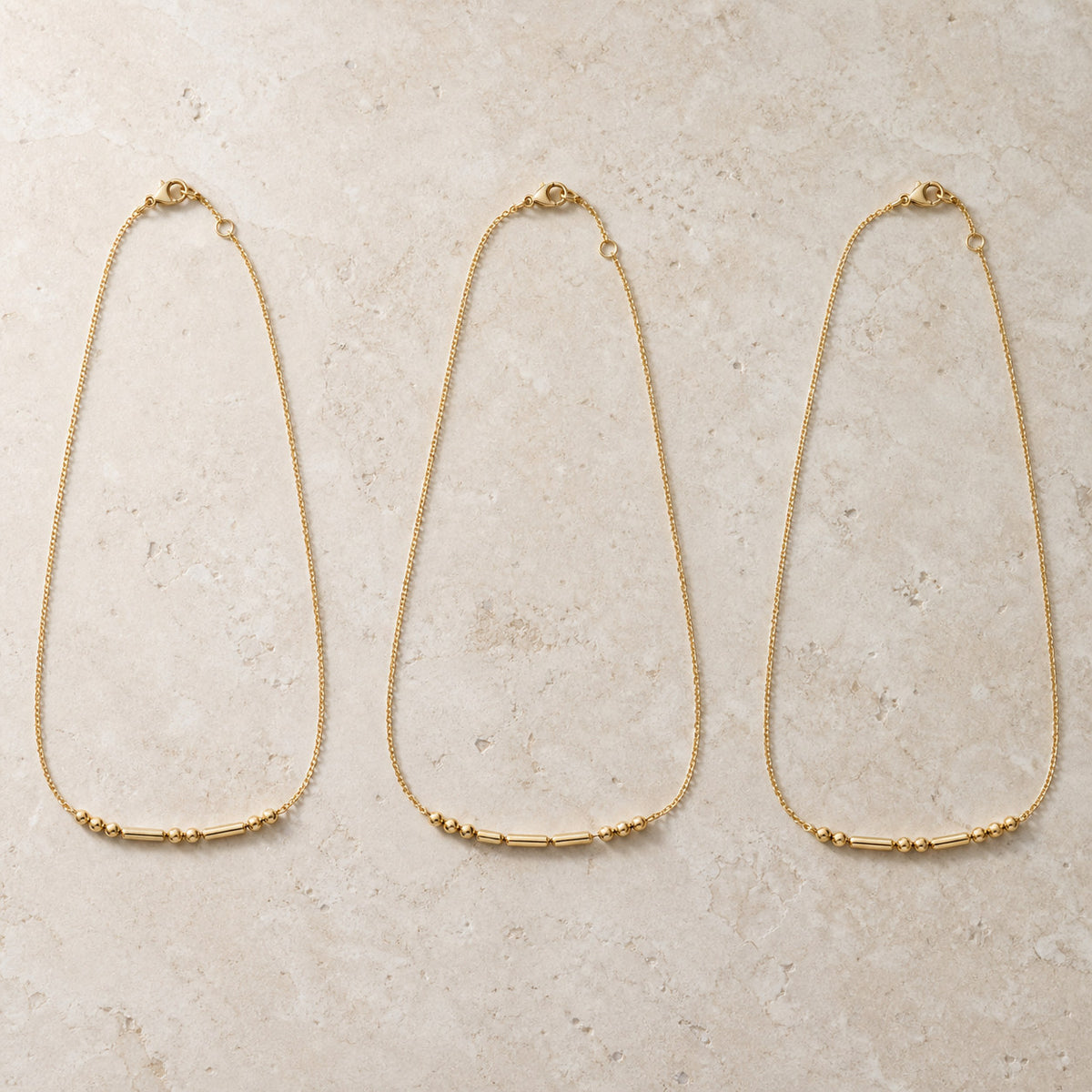 Three Morse Code Necklaces with different personalized messages