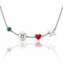 Personalized Birthstone Zodiac Initial Necklace in silver plating
