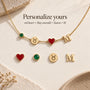 Personalized Birthstone Zodiac Initial Necklace personalization options: heart, birthstone, zodiac sign and initial