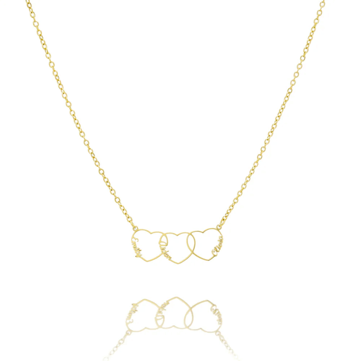 Personalized Heart Name Necklace in 18K gold plating