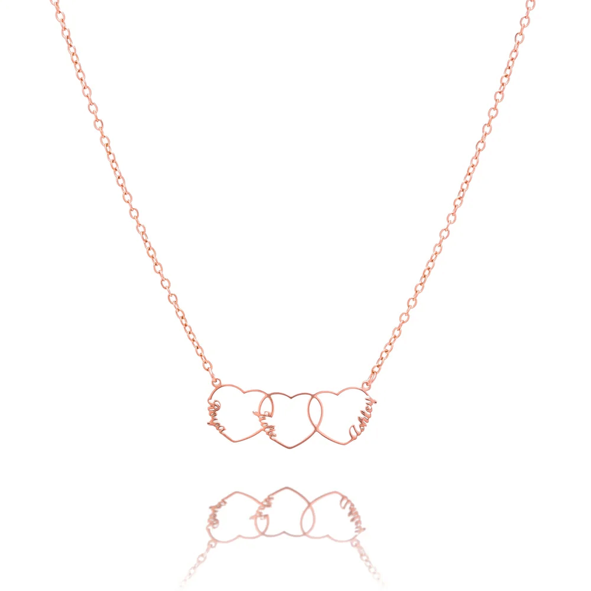 Personalized Heart Name Necklace in rose gold plating