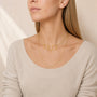 Personalized Heart Name Necklace worn close-up on collarbone