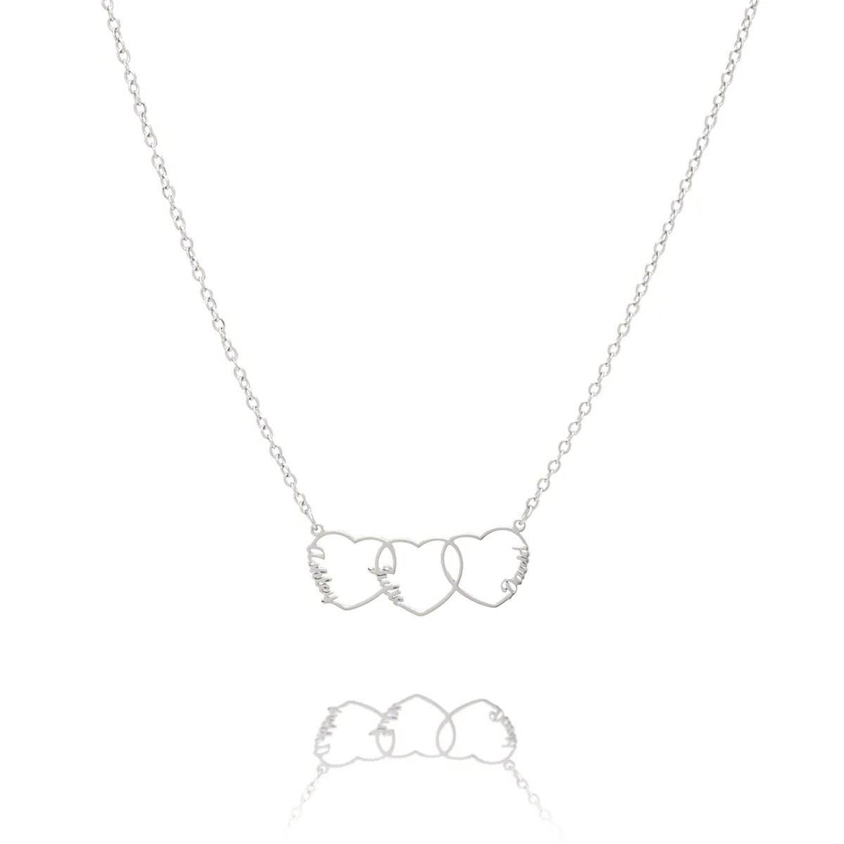 Personalized Heart Name Necklace in silver plating