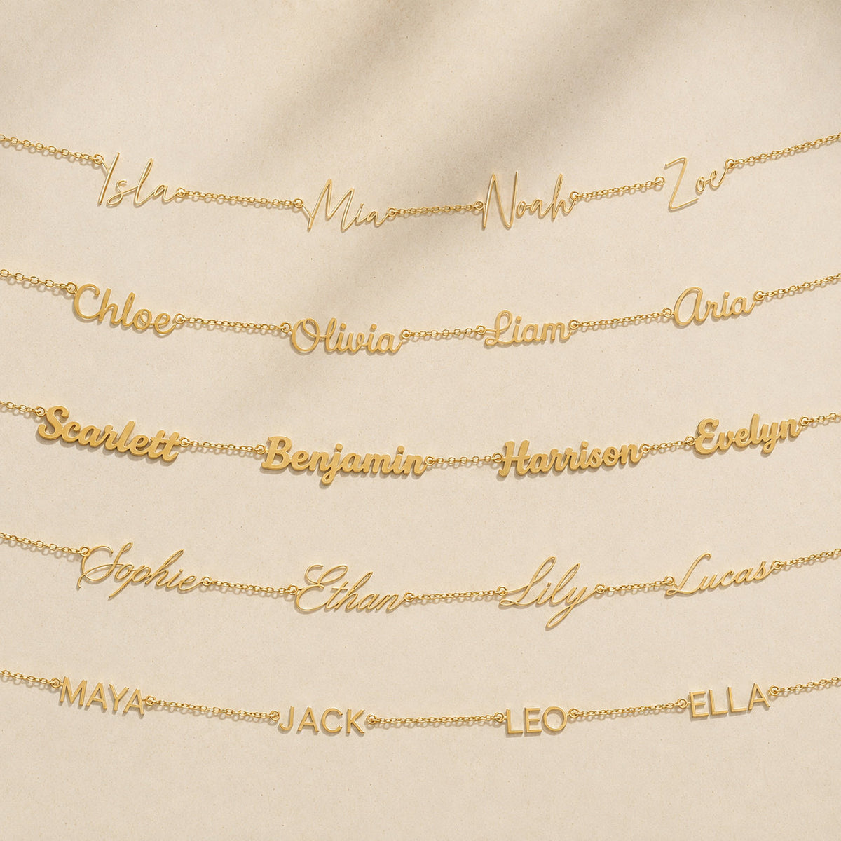 Personalized Name Necklace with multiple custom names