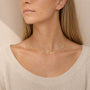 Personalized Name Necklace worn close-up on collarbone